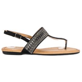 Sorte sandaler med flip-flops