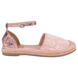 Nio Nio Pink espadriller med blonder lyserød