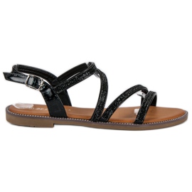 Bestelle Sorte kvindelige sandaler