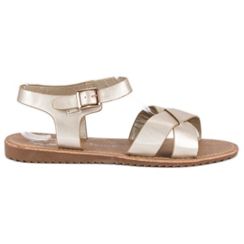 Anesia Paris Dame gyldne sandaler gylden