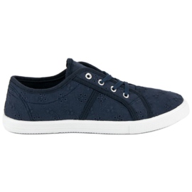 Blå tekstilsneakers marine blå