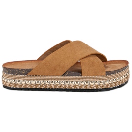 Flyfor Camel boho hjemmesko brun