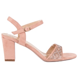 Elegante højhælede sandaler lyserød