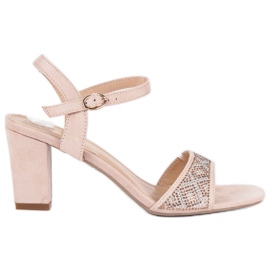 Elegante højhælede sandaler brun