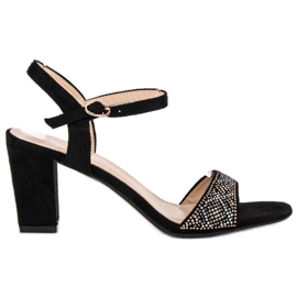 Elegante højhælede sandaler sort