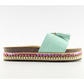 Tøfler mint espadrilles BV-413 LT.GREEN grøn