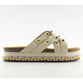 BV-418 Beige beige espadrilles hjemmesko