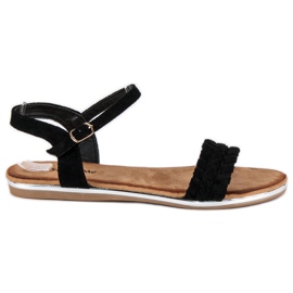 Super Me Ruskinds flade sandaler sort