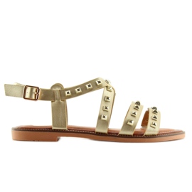 Sandaler med guld nitter M-520 Guld gylden