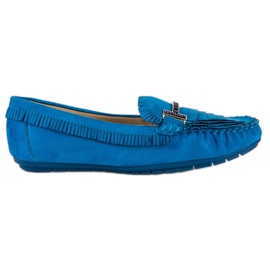 Tullo Moderigtige boho loafers blå