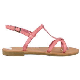 Ideal Shoes Lyserøde sandaler