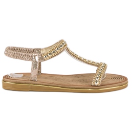 Bello Star Stilfulde sandaler med elastik gul