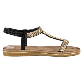 Bello Star Stilfulde sandaler med elastik sort