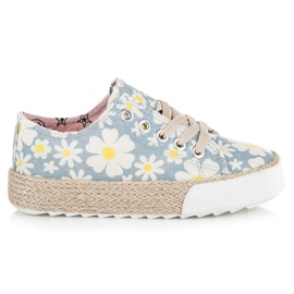 Kylie Sneakers espadrilles i tusindfryd hvid blå gul