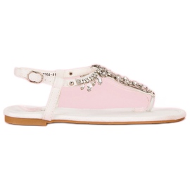 Vices Elegante flade sandaler skruestik hvid