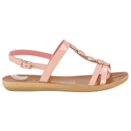 Top Shoes Lakerede sandaler med spænde lyserød