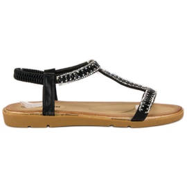 Queen Vivi Sorte sandaler med elastik