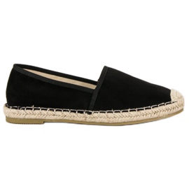 Sweet Shoes Sorte ruskind espadriller