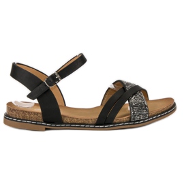 Renda Flade sandaler med spænde sort