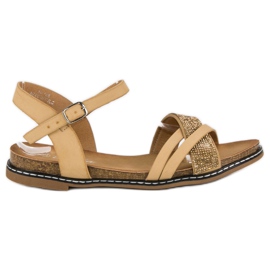 Renda Flade sandaler med spænde brun