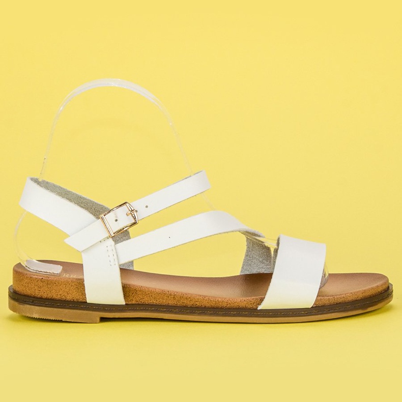 Komfortable flade sandaler hvid