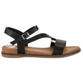 Komfortable flade sandaler sort
