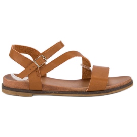 Komfortable flade sandaler brun flerfarvet