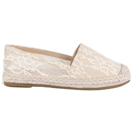Seastar Beige espadriller med blonder