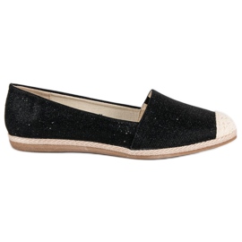 Glitter espadriller sort
