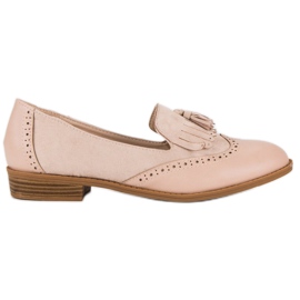 SDS Beige mokkasiner med frynser