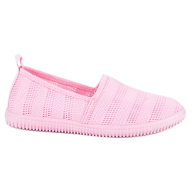 Gennembrudte sneakers i stof lyserød