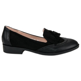 SDS Sorte loafers med frynser