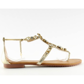 Flip-flops med gyldne sten D-6526 gylden
