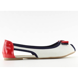 Ballerinaer D314 HVID / RØD / NAVY
