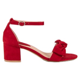 Top Shoes Røde højhælede sandaler