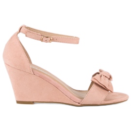 L. Lux. Shoes Stilfulde kilesandaler lyserød