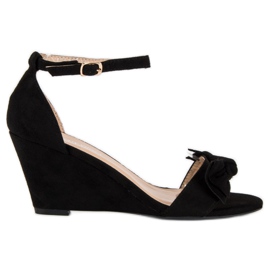 L. Lux. Shoes Stilfulde kilesandaler sort