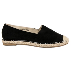 Best Shoes Sorte ruskind espadriller