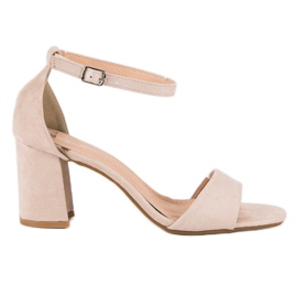 Laura Mode Beige højhælede sandaler
