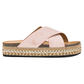 Bello Star Platform flip-flops lyserød