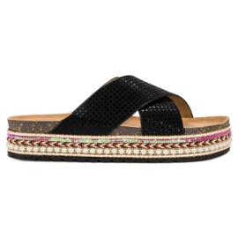 Sergio Todzi Flip-flops med etnisk print sort