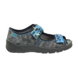 Sandaler, velcro hjemmesko Befado 969x117 blå grå