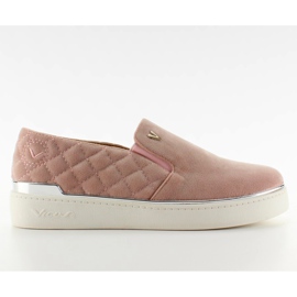 Suede slip-on sneakers 7103 Pink lyserød