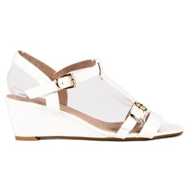 Beauty Girl'S Lakerede kilesandaler hvid