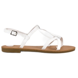 Ideal Shoes Lyse hvide sandaler