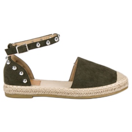 Bestelle Mørkegrønne espadriller
