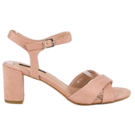 Milaya Pink sandaler på en stolpe lyserød