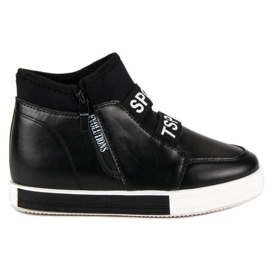 Sorte sneakers med lynlås