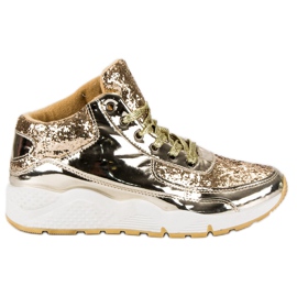 Gyldne sneakers med glitter gylden