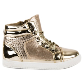 Lakerede sneakers over anklen gul